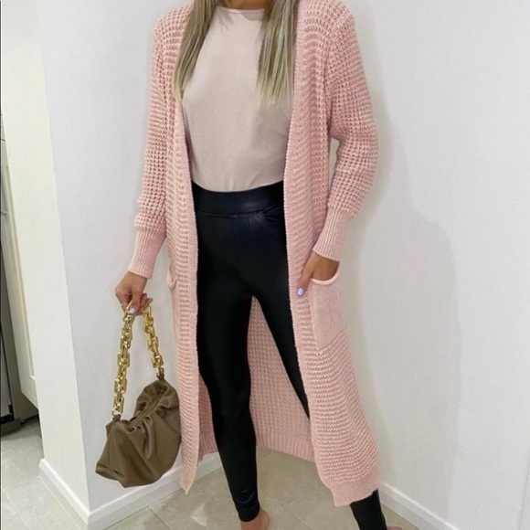 KNIT CARDIGAN SWEATER‎ PINK - Picture 1 of 5